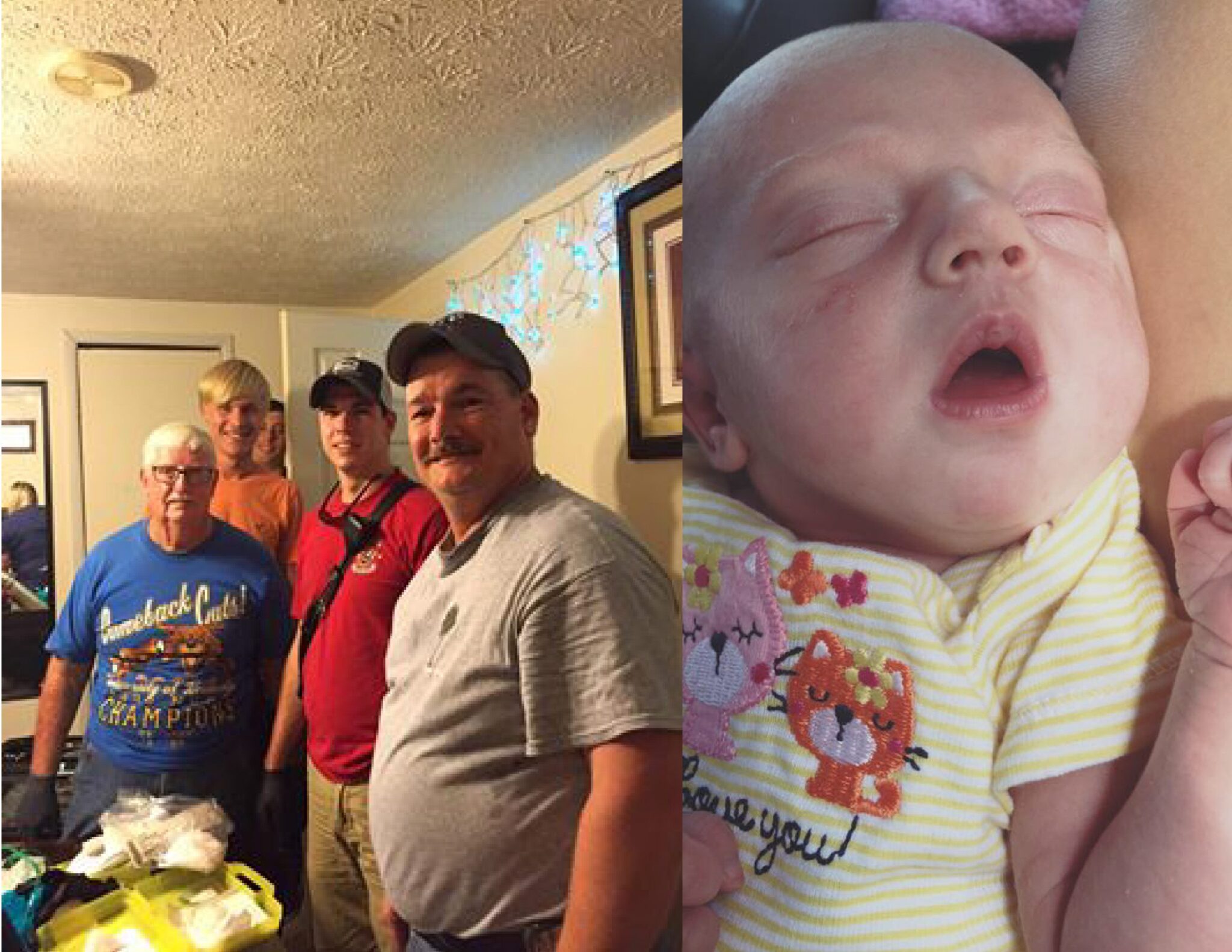 Pictured L to R: Jerry Hush in the grey shirt and Baby Kyndall (Via Mary Joyner)