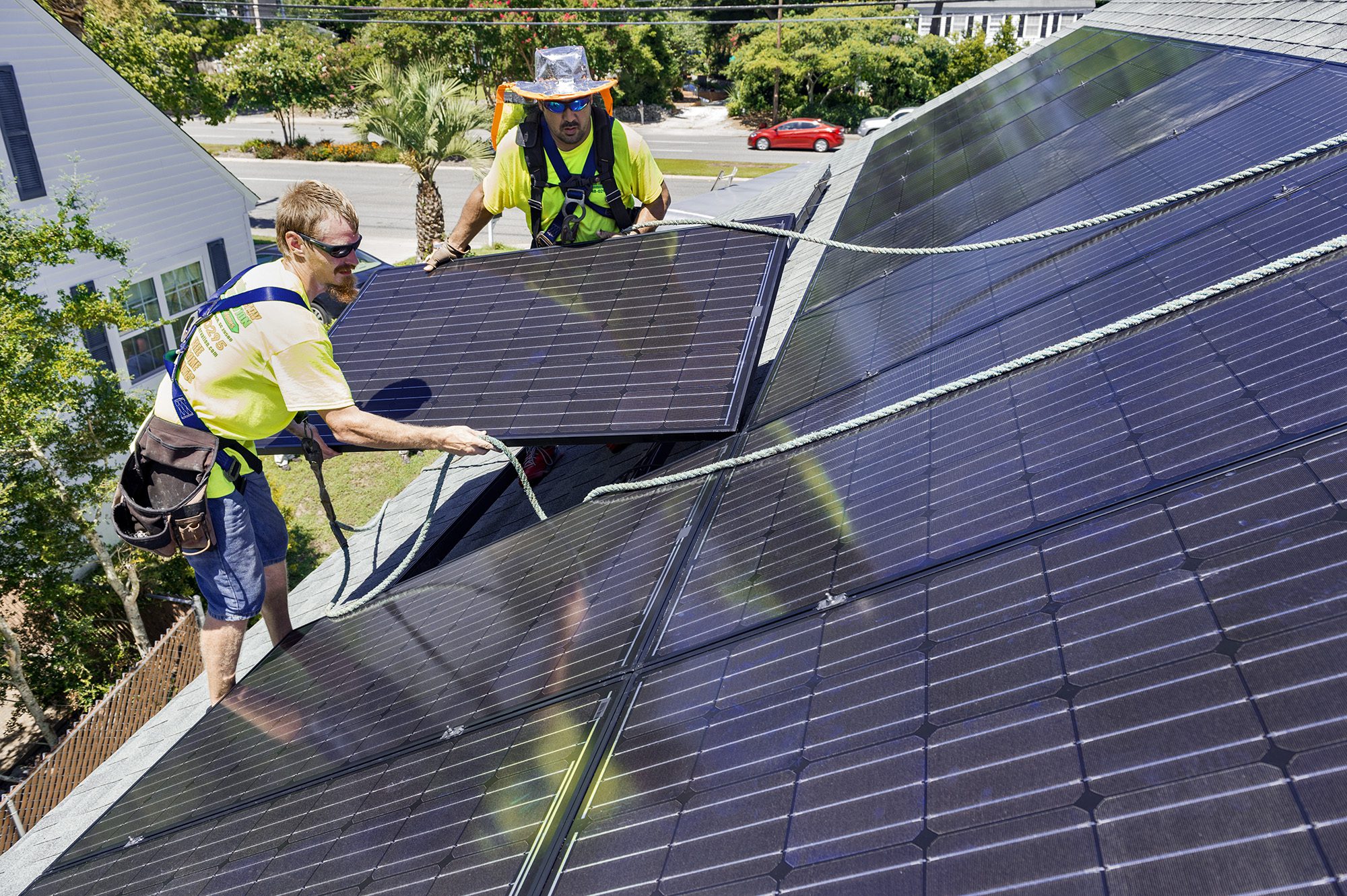 Carolina Energy Conservation installs solar panels for customer Frank Proscia at his home on Thursday, Aug. 11, 2016 in Myrtle Beach Paul Zoeller/ Santee Cooper