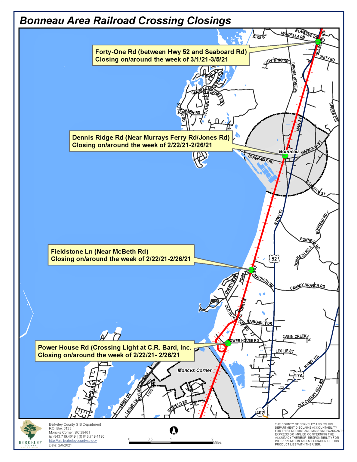 Multiple Railroad Crossings To Temporarily Close In Bonneau, St ...