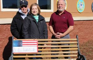 Local Veteran, Wife Refurbish Bench at Berkeley County VA Office